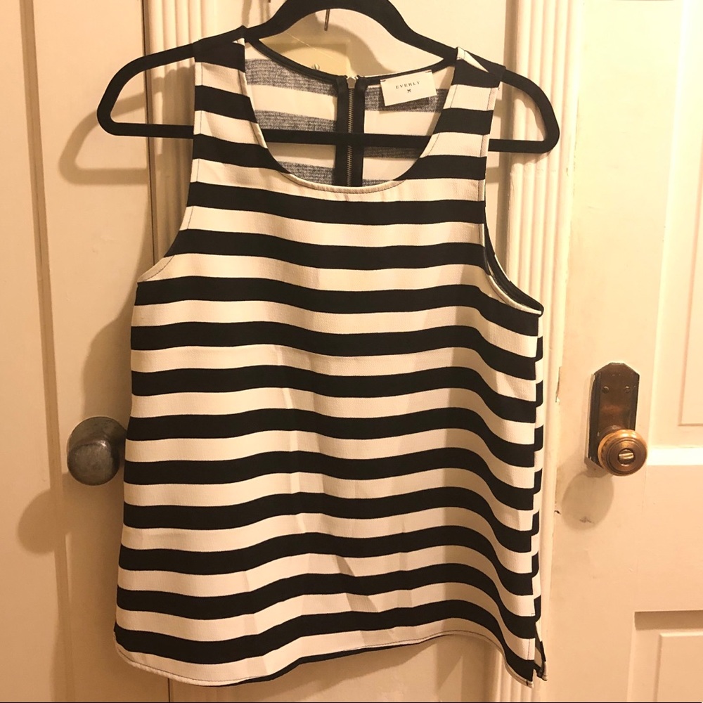 Black and white striped tank